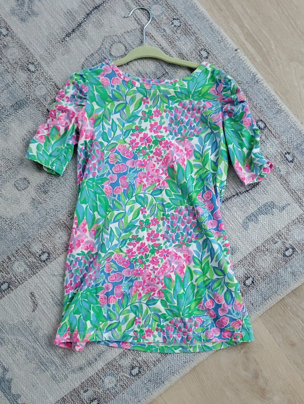 Lilly Pulitzer Girls' Mini Belden T-Shirt Dress Multi A Cherry On Top SzS (4-5)